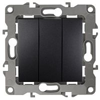 Выключатель без рамки Эра S12 3-кл 10А антрацит картинка